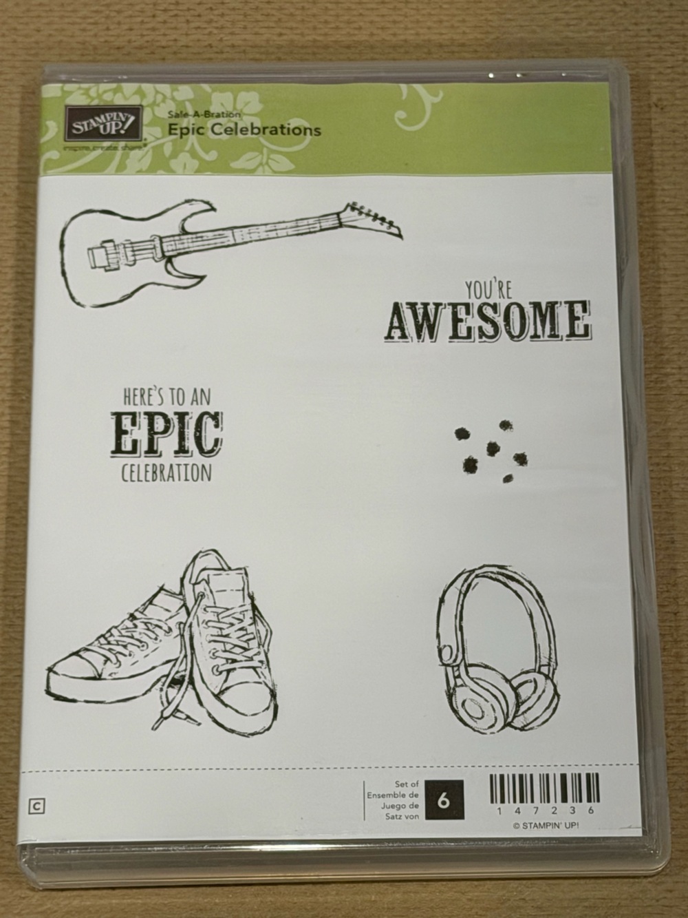 Stampin' Up! Epic Celebrations Stamp Set - Black, Green
